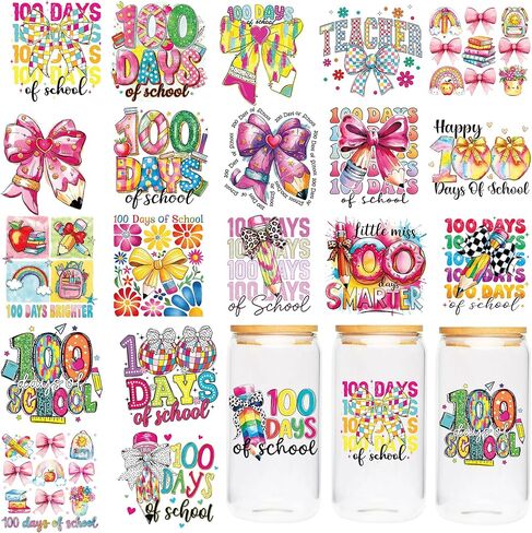 UV DTF Cup Wrap - 20 Sheet Retro Valentine UV DTF Transfer Stickers, Trendy Cup Wraps for Glass, Y2K Style Waterproof Decals, DIY Crafts for Teenagers Friends in Saudi Arabia