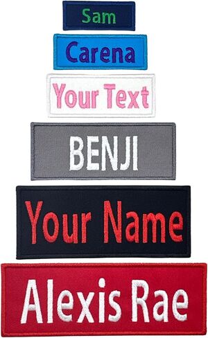 Custom Name Patch Personalized Tag - Iron On - for Backpacks, Uniforms, Hats, Luggage, Work Shirts, Jackets, Dog Harnesses - Many Sizes and Colors Available (1 Patch) in Saudi Arabia
