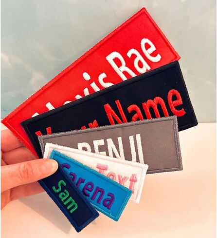 Custom Name Patch Personalized Tag - Iron On - for Backpacks, Uniforms, Hats, Luggage, Work Shirts, Jackets, Dog Harnesses - Many Sizes and Colors Available (1 Patch) in Saudi Arabia