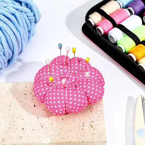Wrist Pin Cushion for Sewing Pink Pumpkin Pin Cushion Wrist Pincushions for Sewing Cute Sew Cushions for Wrists Wristband Pins Cushions Needlework Supplies, Hot Pink in Saudi Arabia