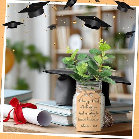 10 Pcs Christian Bible Verse Tags Graduation Gift Tags with String Graduation Centerpieces for Mason Jars Party Favor Decorations DIY Crafts Bible Gifts, 3.5 Inch in Saudi Arabia