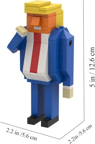 US President Donald Cartoon Character Figurine - Comical Buildable Blocks - Creative Desktop Display - Ideal for Adult Collectors - Unique Design, Express Your Individuality - Perfect Present Pick in Saudi Arabia