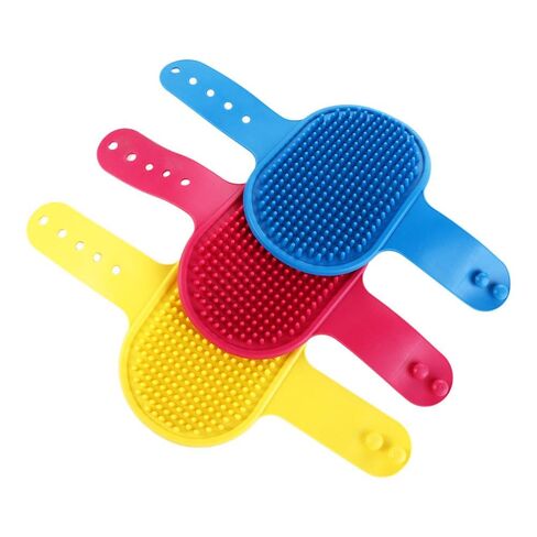 Pet Bath Brush Shower Soft Pet Supplies Removes Hairs Grooming Massage For Dog Cat Hair Cat Comb(Yellow) in Saudi Arabia