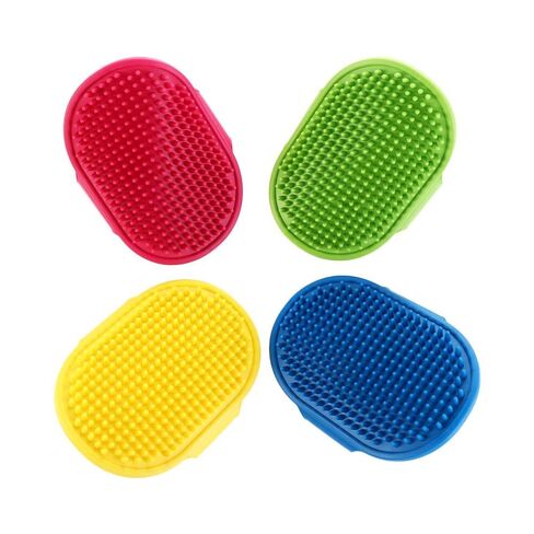 Pet Bath Brush Shower Soft Pet Supplies Removes Hairs Grooming Massage For Dog Cat Hair Cat Comb(Yellow) in Saudi Arabia