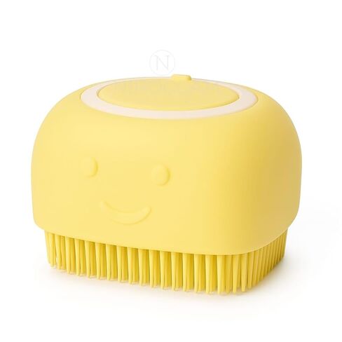 Dog Bath Brush with Shampoo Dispenser – Silicone Pet Grooming Scrubber for Dogs & Cats, Deep Clean + Massage, Easy-Grip Rubber Handle – Pet Shower Tool for Long & Short Hair in Saudi Arabia