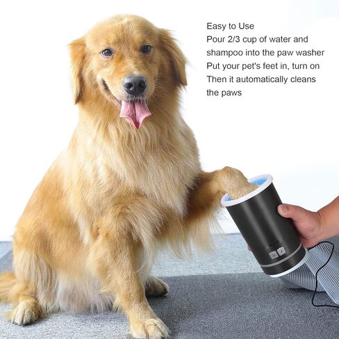 gernie Electric Pet Washer, 2000mAh USB Rechargeable Automatic Dog Washer 2 in 1 Portable Dog Foot Cleaner with Soft Brush for Small Medium Dogs s and Cats in Saudi Arabia
