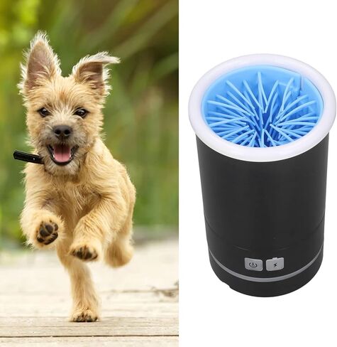 gernie Electric Pet Washer, 2000mAh USB Rechargeable Automatic Dog Washer 2 in 1 Portable Dog Foot Cleaner with Soft Brush for Small Medium Dogs s and Cats in Saudi Arabia