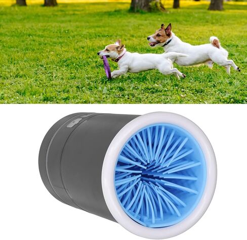 gernie Electric Pet Washer, 2000mAh USB Rechargeable Automatic Dog Washer 2 in 1 Portable Dog Foot Cleaner with Soft Brush for Small Medium Dogs s and Cats in Saudi Arabia