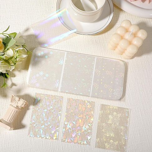 300 Pcs Photocard Sleeves Laser Flashing Photo Card Sleeves Heart Star Glass Rainbow Transparent Cards Protector for Photo Baseball Game Card Protective in Saudi Arabia