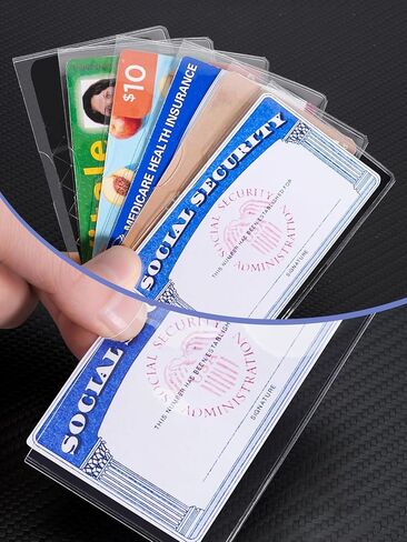 10 Pack Social Security Card Protector Sleeves, New Medicare Card Protector Sleeve, 12 Mil Clear PVC Water Resistant Sleeves for New Medicare Cards, Business Cards, ID Cards in Saudi Arabia