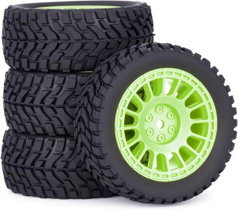 4PCS RC Rally Car Tyres 12mm Hex Hub Wheel Rims Tires NOT Pre-Glued for 1/16 1/14 1/12 1/10 Scale Off Road Buggy On-Road Touring Car Upgrade Parts (White) in Saudi Arabia