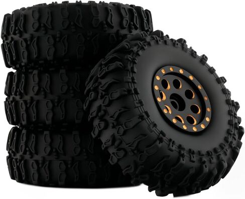 عجلة نحاسية وإطارات 1.0 بوصة حافة Beadlock لـ 1/24 محوري SCX24 AX24 FMS FCX24 1/18 TRX4M FCX18 سلسلة ترقيات الأجزاء in Saudi Arabia