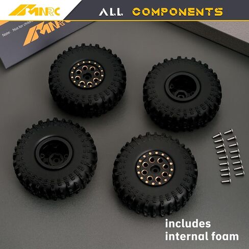 عجلة نحاسية وإطارات 1.0 بوصة حافة Beadlock لـ 1/24 محوري SCX24 AX24 FMS FCX24 1/18 TRX4M FCX18 سلسلة ترقيات الأجزاء in Saudi Arabia