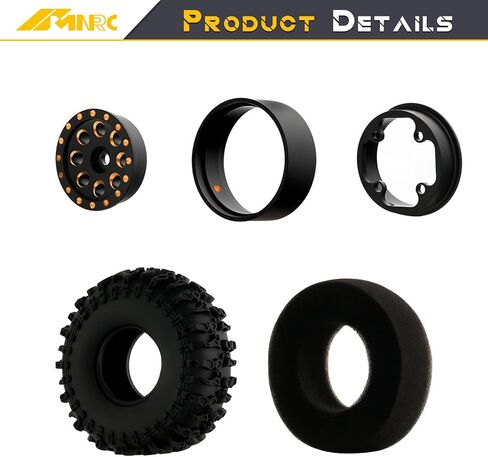 عجلة نحاسية وإطارات 1.0 بوصة حافة Beadlock لـ 1/24 محوري SCX24 AX24 FMS FCX24 1/18 TRX4M FCX18 سلسلة ترقيات الأجزاء in Saudi Arabia