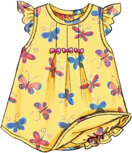 BUTTERICK PATTERNS B3405 Infants' Dress, Top, Romper, Panties, Hat & Headband, Size LRG (L-XL) in Saudi Arabia