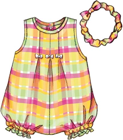 BUTTERICK PATTERNS B3405 Infants' Dress, Top, Romper, Panties, Hat & Headband, Size LRG (L-XL) in Saudi Arabia