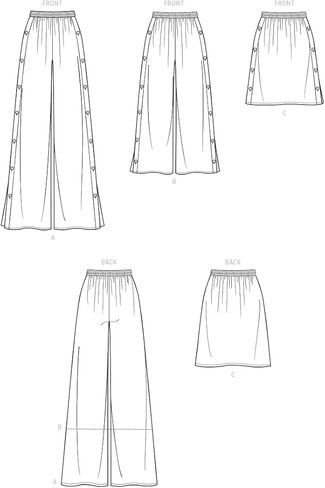 Simplicity SS9608R5 حزمة أنماط خياطة تنورة Misses وسروال واسع الساق، رمز التصميم S9608، المقاسات 14-16-18-20-22 in Kuwait