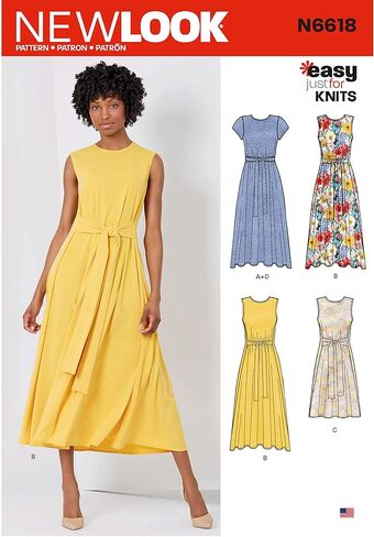 New Look Sewing Pattern N6618 Misses' Dresses in Two Lengths, various, White in Saudi Arabia