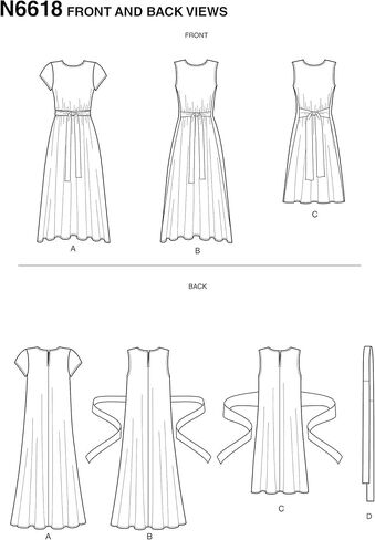 New Look Sewing Pattern N6618 Misses' Dresses in Two Lengths, various, White in Saudi Arabia