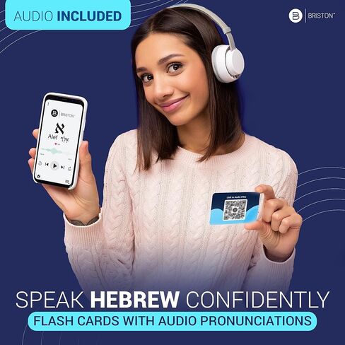 Biblical Hebrew Alphabet Flash Cards – 54 Alef-Bet Letters with Transliteration & Pronunciation – Educational Language Learning Tool for Students & Adults – Briston Hebrew Edition in Saudi Arabia