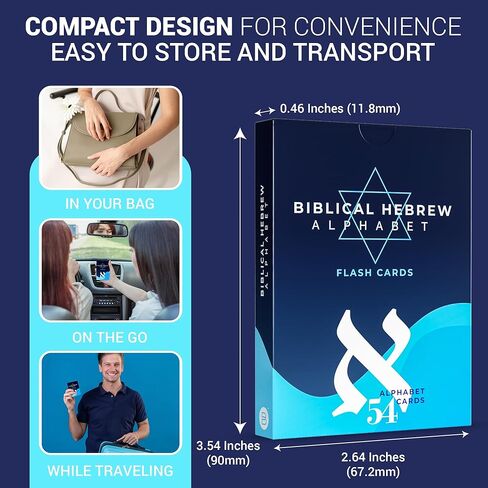 Biblical Hebrew Alphabet Flash Cards – 54 Alef-Bet Letters with Transliteration & Pronunciation – Educational Language Learning Tool for Students & Adults – Briston Hebrew Edition in Saudi Arabia