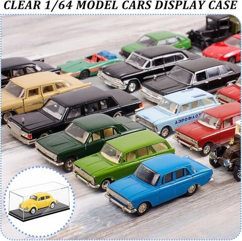 36 PCS Clear Model Cars Display Case,Toy Car Display Organizer Storage Case Fit for 1/64 Car Model,Clear Acrylic Display Box with Black Base for Hot Wheels Car(4.17 x 1.81 x 1.81 in) in Saudi Arabia
