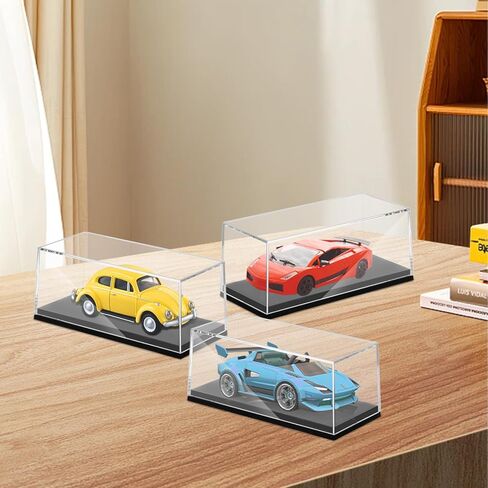 36 PCS Clear Model Cars Display Case,Toy Car Display Organizer Storage Case Fit for 1/64 Car Model,Clear Acrylic Display Box with Black Base for Hot Wheels Car(4.17 x 1.81 x 1.81 in) in Saudi Arabia