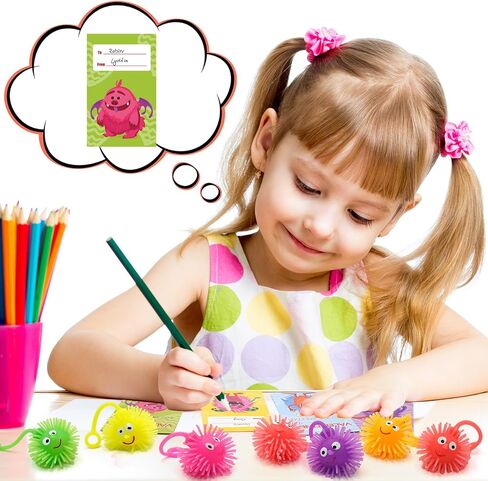24 Pack Valentines LED Puffy Ball Toys ,Valentines Day Gifts with Valentine Cards Flashing Spiky Ball Toys Bulk Stress Relief School Classroom Prizes for Kids Boy Girl Exchange Gifts Party Favors in Saudi Arabia