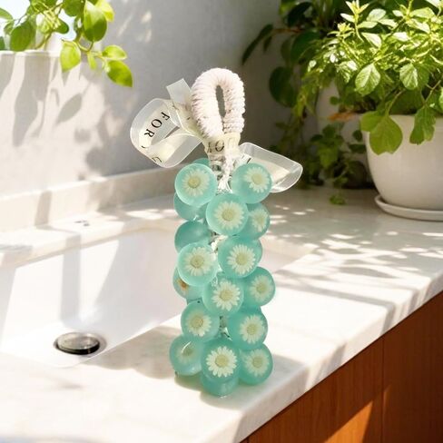 مجموعة قوالب صابون العنب DIY - 1 قالب صنع صابون سيليكون مع 36 زهرة مجففة مضغوطة و5 حبال قطنية (20 مترًا لكل واحدة) - بدون وبر، قوالب صابون مزخرفة لديكور المنزل، هدايا مصنوعة يدويًا، للمبتدئين in Kuwait