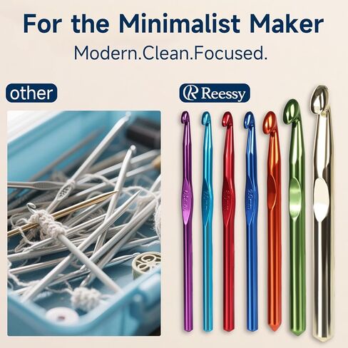 7PCS Ergonomic Crochet Hooks Set, Jumbo Ergonomic Metal Crochet Needles (6.5-15mm), Crochet Hook Set for Chunky Yarn, Blankets, Rugs, Crochet Hooks for Beginners & Adults in Kuwait