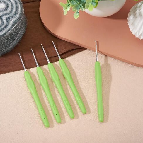 5Pcs Purple Aluminum Crochet Hook Needles Colored Metal Head Solid Soft Handle Sweater Hand Knitting Tool Wool Crochet for Sweater Hand Knitting DIY Yarn Crafts 140x13.5mm in Saudi Arabia