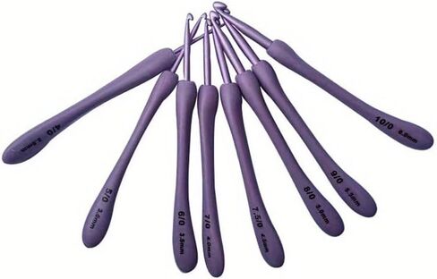 8PCS Purple Crochet Hooks Set Plastic Handle Knitting Needles for Hats Sweaters Socks Scarves Weaving (Purple) in Saudi Arabia