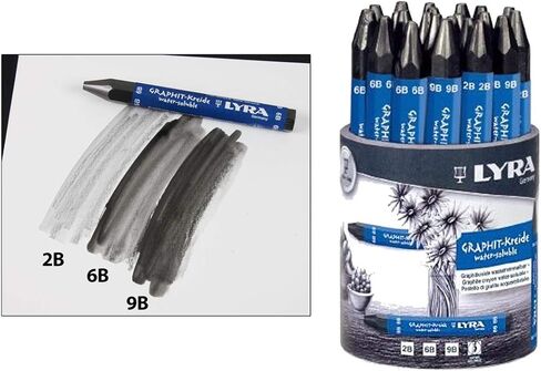 Lyra Graphite Crayons, Assorted Degrees, Non Water-Soluble, Set of 24 Crayons, Black (5623240) in Kuwait