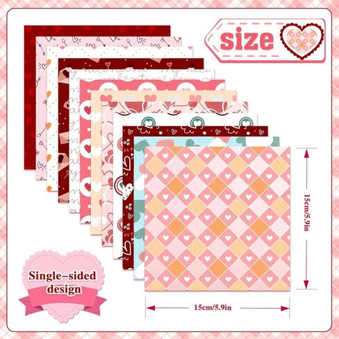 Konsait 24 Sheet Valentine's Day Pattern Paper Love Scrapbook Supplies Single Sided 6x6 Scrapbook Paper Valentine Supplies for Diy Making Greeting Cards and Decorating Photo Albums in Saudi Arabia