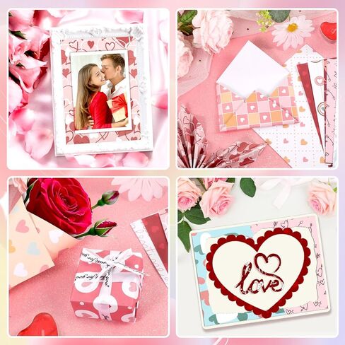 Konsait 24 Sheet Valentine's Day Pattern Paper Love Scrapbook Supplies Single Sided 6x6 Scrapbook Paper Valentine Supplies for Diy Making Greeting Cards and Decorating Photo Albums in Saudi Arabia