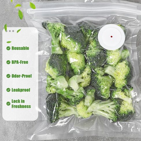 Vacuum Sealer Bags, 60 Pack Reusable BPA-Free Food Storage Bags | 30 Count 10x13 & 30 Count 8x10 Inches | Leakproof, Odorless for Freezer, Sous Vide, Meal Prep | Great for Home for Home Chefs in Kuwait