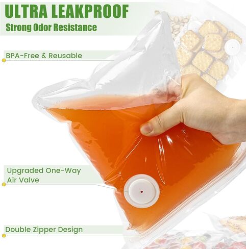 Vacuum Sealer Bags, 60 Pack Reusable BPA-Free Food Storage Bags | 30 Count 10x13 & 30 Count 8x10 Inches | Leakproof, Odorless for Freezer, Sous Vide, Meal Prep | Great for Home for Home Chefs in Kuwait