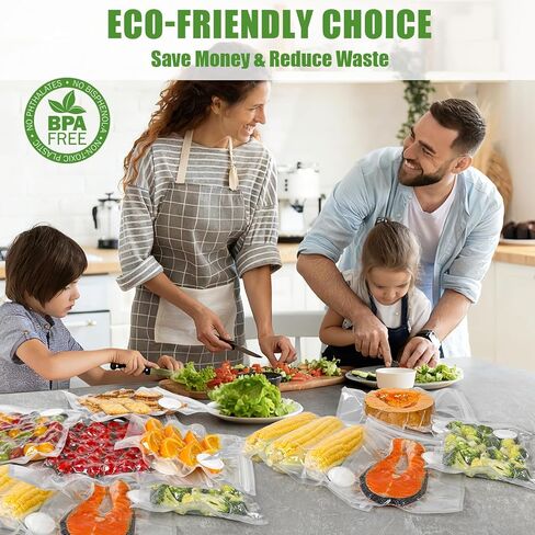 Vacuum Sealer Bags, 60 Pack Reusable BPA-Free Food Storage Bags | 30 Count 10x13 & 30 Count 8x10 Inches | Leakproof, Odorless for Freezer, Sous Vide, Meal Prep | Great for Home for Home Chefs in Kuwait