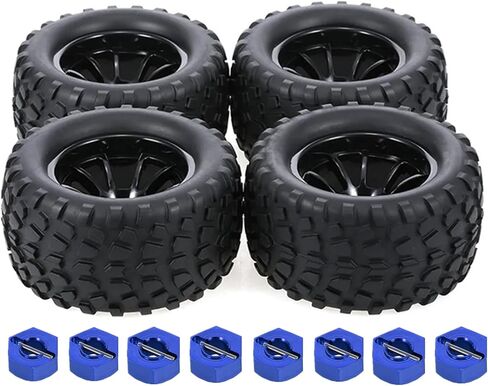 إطارات وعجلات 2.8 RC Monster Truck 12 مم سداسية لنماذج 1/10 ARRMA Rustler Stampede VXL Hoss 4x4 Redcat Volcano Epx Pro Monster Truck Models (أسود) in Saudi Arabia