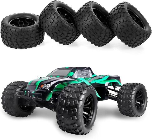 إطارات وعجلات 2.8 RC Monster Truck 12 مم سداسية لنماذج 1/10 ARRMA Rustler Stampede VXL Hoss 4x4 Redcat Volcano Epx Pro Monster Truck Models (أسود) in Saudi Arabia