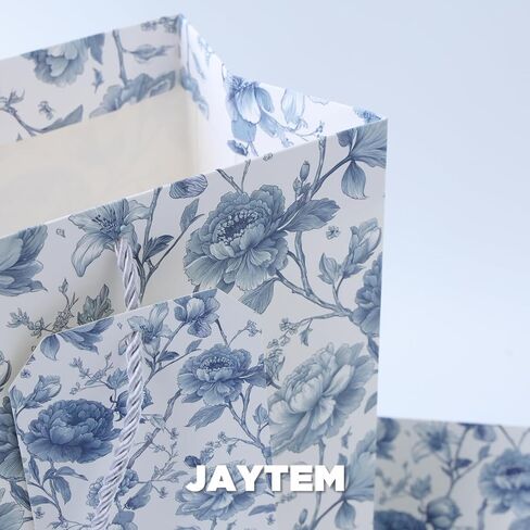 JAYTEM Bridal Shower Gift Bag, 13" Blue and White Large Wedding Gift Bag with Tissue Paper Greeting Card Tag Envelope, Chinoiserie Peony Floral Elegant Gift Bags for Women, Anniversary, Mother's Day, Birthday, Christmas in Saudi Arabia
