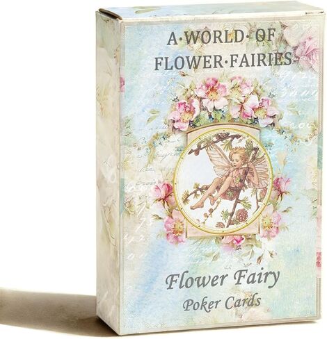 Flower Fairy Themed Playing Cards, Poker Cards, 54 Unique Illustrations,Double-Sided Anti Slip Pattern Design. in Saudi Arabia