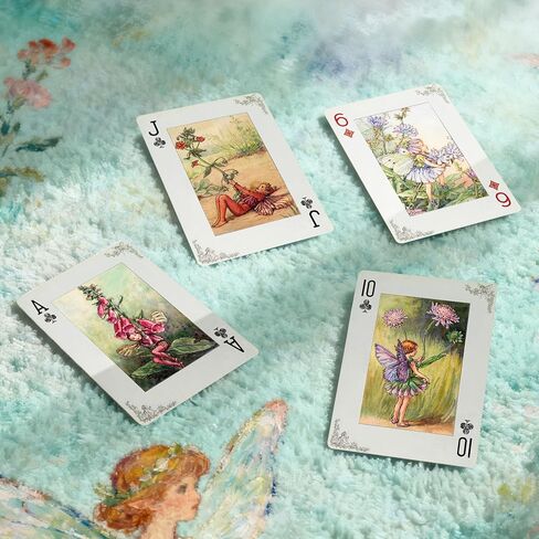 Flower Fairy Themed Playing Cards, Poker Cards, 54 Unique Illustrations,Double-Sided Anti Slip Pattern Design. in Saudi Arabia