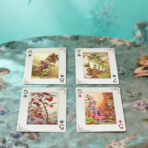 Flower Fairy Themed Playing Cards, Poker Cards, 54 Unique Illustrations,Double-Sided Anti Slip Pattern Design. in Saudi Arabia
