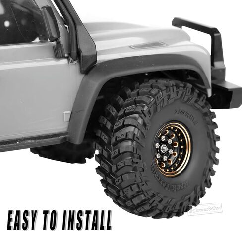 1.0 Beadlock Wheels and Tires for 1/24 1/18 RC Crawler Car SCX24 TRX4M,Brass 1.0 Beadlock Wheels 1.0 Beadlock Tires Set Soft Sticky 1.0 Mud Tires,4pcs in Saudi Arabia