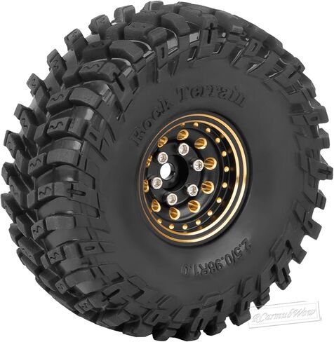 1.0 Beadlock Wheels and Tires for 1/24 1/18 RC Crawler Car SCX24 TRX4M,Brass 1.0 Beadlock Wheels 1.0 Beadlock Tires Set Soft Sticky 1.0 Mud Tires,4pcs in Saudi Arabia
