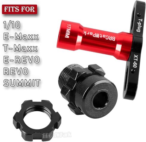 RC 17 مم عجلة سداسية 6 مم ممتدة لمحور العجلة ترقيات الجزء لـ 1/10 E-Maxx/T-Maxx/E-Revo/Revo/Summit، 4 قطع محولات محور سداسي من الألومنيوم وصواميل مع مفتاح ربط، استبدال الجزء #6469 5854، أسود in Saudi Arabia