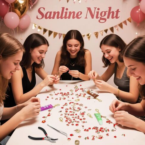 Janinka 275 Pcs Galentine Lip Gloss DIY Keychain Charms Accessories Gift Set Including Fruit Beads Letter Enameled Charms Lipstick Keyring for Valentine DIY Women Girls, Lip Balm Not Include(Novelty) in Saudi Arabia