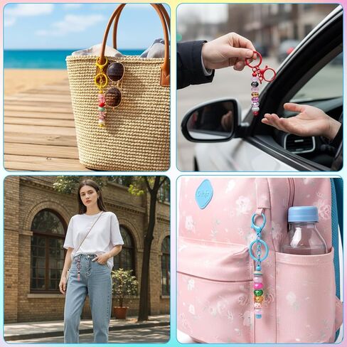 30 Pcs Beadable Keychains Bars Bulk with 30 Bags Included, Blank Metal Beaded Keychain Making Kit DIY Supplies for Women Men Crafts Jewelry Making Gift in Saudi Arabia