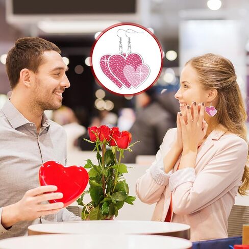 Siifert 24 Pairs Valentine's Day Diamond Painting Earrings DIY Earring Making Kit Diamond Art Jewelry Making Kit for Adults Vintage Jewelry Crafting Charms Bulk with 6 Tools for Women in Saudi Arabia